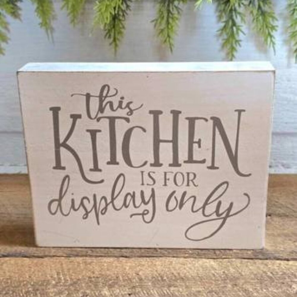 Distressed White Kitchen for Display Only Shabby Chic Farmhouse Sign Decor